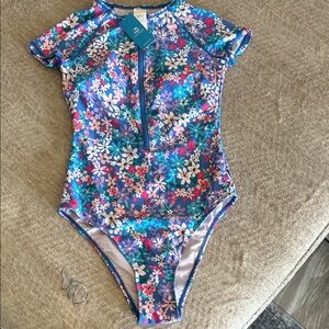 Cupshe Blue Floral One Piece Swimsuit